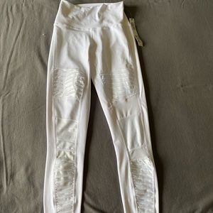 IAB NWT XS white moto leggings.